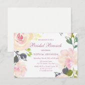 Botanische Floral Spring Bridal Brunch Invite Kaart (Voorkant / Achterkant)
