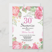 Botanische Floral Surprise 30th Birthday Invitatio Kaart (Voorkant)