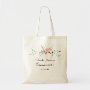Botanische Floral Waterverf Quinceanera Canvas tas