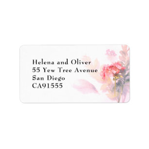 Botanische Floral Wedding Adres Etiket