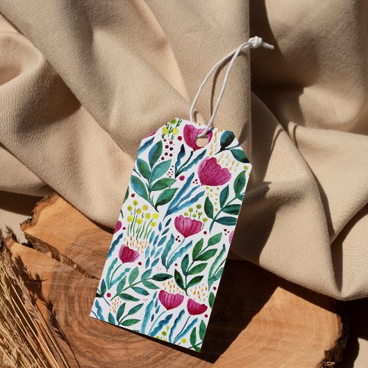 Botanische florale illustratie cadeaulabel