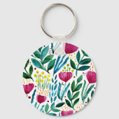 Botanische florale illustratie sleutelhanger (Voorkant)