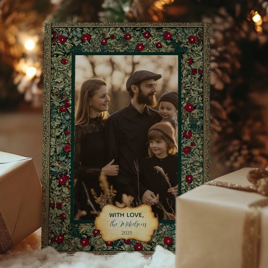  Botanische Foliage Kerstfoto Feestdagenkaart