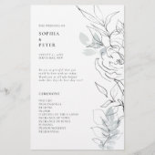 Botanische Foliage Sketch Ceremony Program (Voorkant)