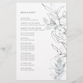 Botanische Foliage Sketch Ceremony Program (Achterkant)