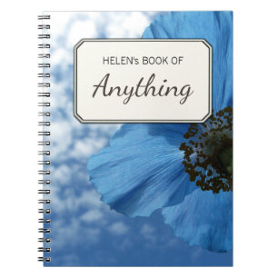 Botanische foto Blue Poppy, aangepast Notitieboek