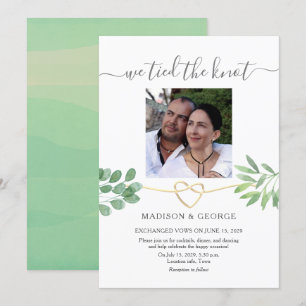 Botanische foto bruiloftsreceptie kaart