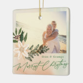 Botanische Foto Kerst Custom Grootouders Keramisch Ornament (Links)