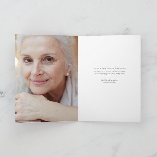 Botanische foto viering van het leven rouwkaart ge (Binnen)