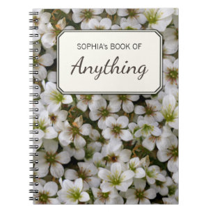 Botanische Foto Witte Tuin Bloemen Gepersonaliseer Notitieboek