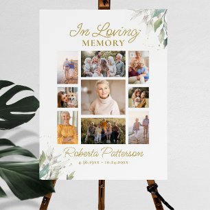 Botanische Fotocollage Begrafenismonument Welkom Poster