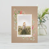 Botanische foto's van wilde bloemen save the date (Staand voorkant)