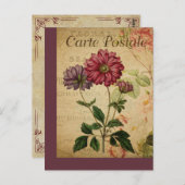  Botanische Franse Post Kaart Anemone (Voorkant / Achterkant)