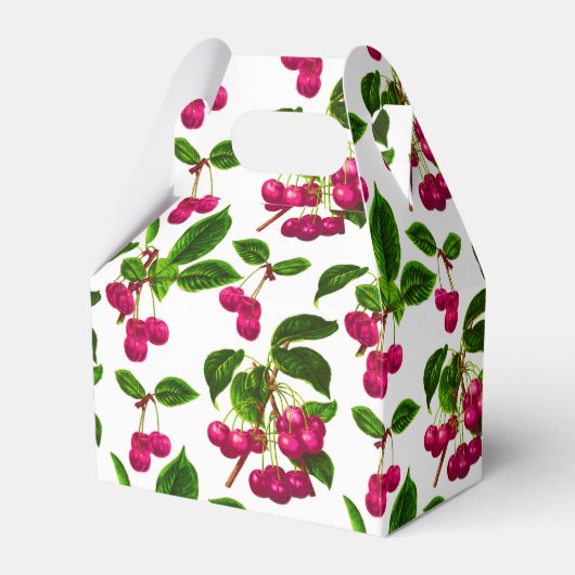 botanische Fuchsia roze kersen afdrukken Bedankdoosjes (Voorkant Zijde)