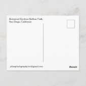 Botanische Garden Balboa Park Briefkaart (Achterkant)