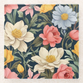 Botanische geblissen glazen onderzetter