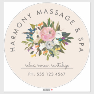 Botanische geblissingen Elegant Floral Curved Text Sticker