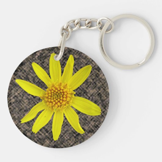 Botanische geelbloem sleutelhanger (Achterkant)