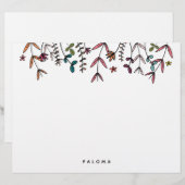 Botanische geïllustreerde gepersonaliseerde Floral Briefhoofd (Voorkant / Achterkant)