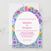 Botanische gele citroen tuin bruiloft uitnodiging (Voorkant)