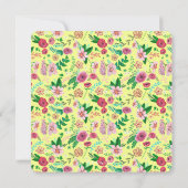 Botanische gele en roze bloemen kaart (Achterkant)