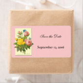 Botanische gele roze rozen Bewaar de datum labels (Insitu)