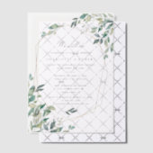 Botanische Gelofte Vernieuwing Eucalyptus Huwelijk Vellum Uitnodigingen (Offset (Uitnodiging))