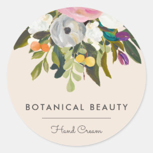 Botanische gelukzaligheid Elegant Modern Floral    Ronde Sticker