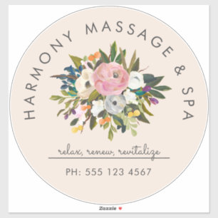 Botanische gelukzaligheid Elegante bloemige geboge Sticker