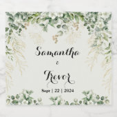 Botanische gelukzaligheid Elegante Paarse tuin gel Sparkling Wijnetiket (Enkel label)