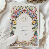 Botanische gelukzaligheid Wildbloemen Art Nouveau Kaart