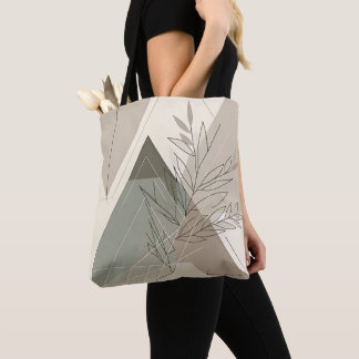 botanische geometrisch-minimalistische Canvas tas