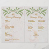 Botanische Geometrische Greenery Gold Wedding Prog (Achterkant)
