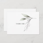 Botanische gepersonaliseerde scriptnaam Dank u Bedankkaart (Voorkant / Achterkant)