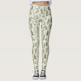 Botanische geperste bladeren patroon – Varentprint Leggings
