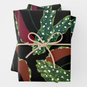 Botanische gevlekte Begonia bladeren inpakpapier S (In situ)