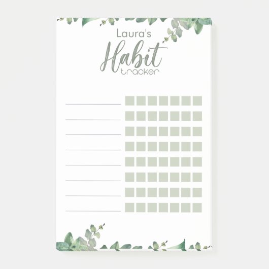 Botanische gewoonte Tracker Eucalyptus Post-it® Notes (Voorkant)