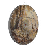botanische giraffen, aanpasbaar dartbord (Voorkant Links)