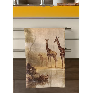 botanische giraffen, aanpasbaar theedoek