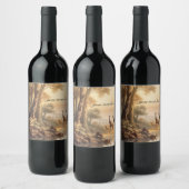  botanische giraffen, aanpasbaar wijn etiket (Flessen)