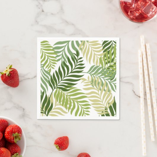 Botanische glans van Fern op wit Servetten (Insitu)
