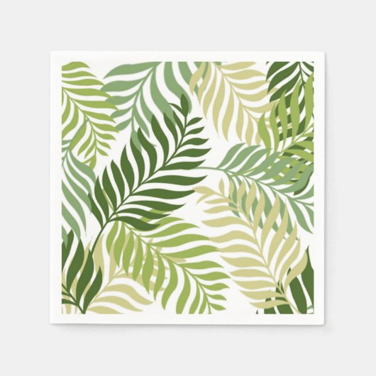 Botanische glans van Fern op wit Servetten (Voorkant)