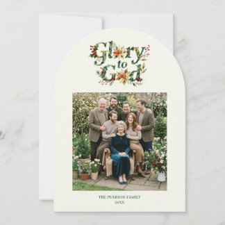 Botanische Glorie God Familie Foto Vakantie TMF26 Feestdagenkaart