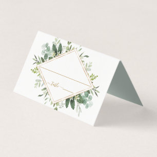Botanische Gold Diamond Greenery Wedding Place Car Kaart
