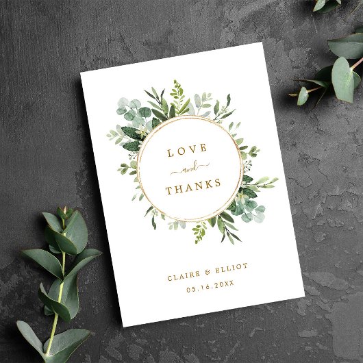 Botanische Gold Greenery Hartelijk dank dat u de k Kaart