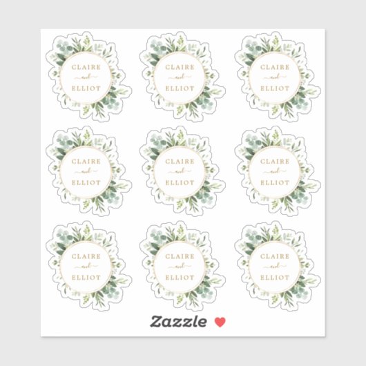 Botanische Gold Greenery Weddenschap Wissen Sticker (Vel)