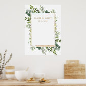 Botanische Gold Greenery Wedding Backdrop Poster (Keuken)