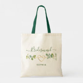 Botanische goudbruine Canvas tas (Achterkant)