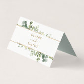 Botanische Gouden Groen Bruiloft Plaats Kaart (Achterkant)