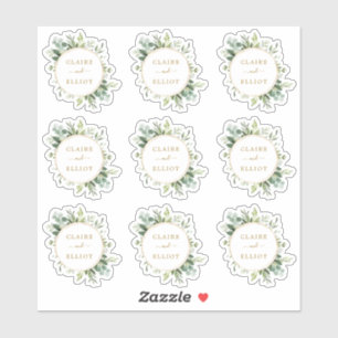Botanische Gouden Groene Huwelijks Transparant Sticker